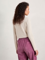 Seasalt Cornwall Natural Landing Roll Neck Long Sleeve Top - Image 2 of 5