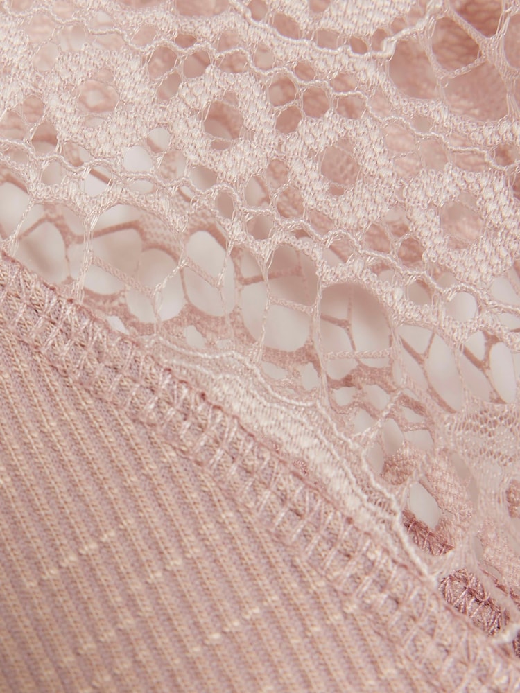 River Island Pink Lace Sleeve Detail  Long Sleeve Top - Image 4 of 4