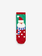 Red/Green Cotton Rich Christmas Character Ankle Socks 5 Pack - Image 2 of 6