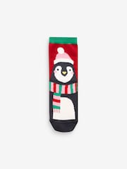 Red/Green Cotton Rich Christmas Character Ankle Socks 5 Pack - Image 3 of 6