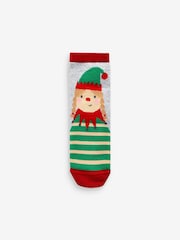 Red/Green Cotton Rich Christmas Character Ankle Socks 5 Pack - Image 6 of 6