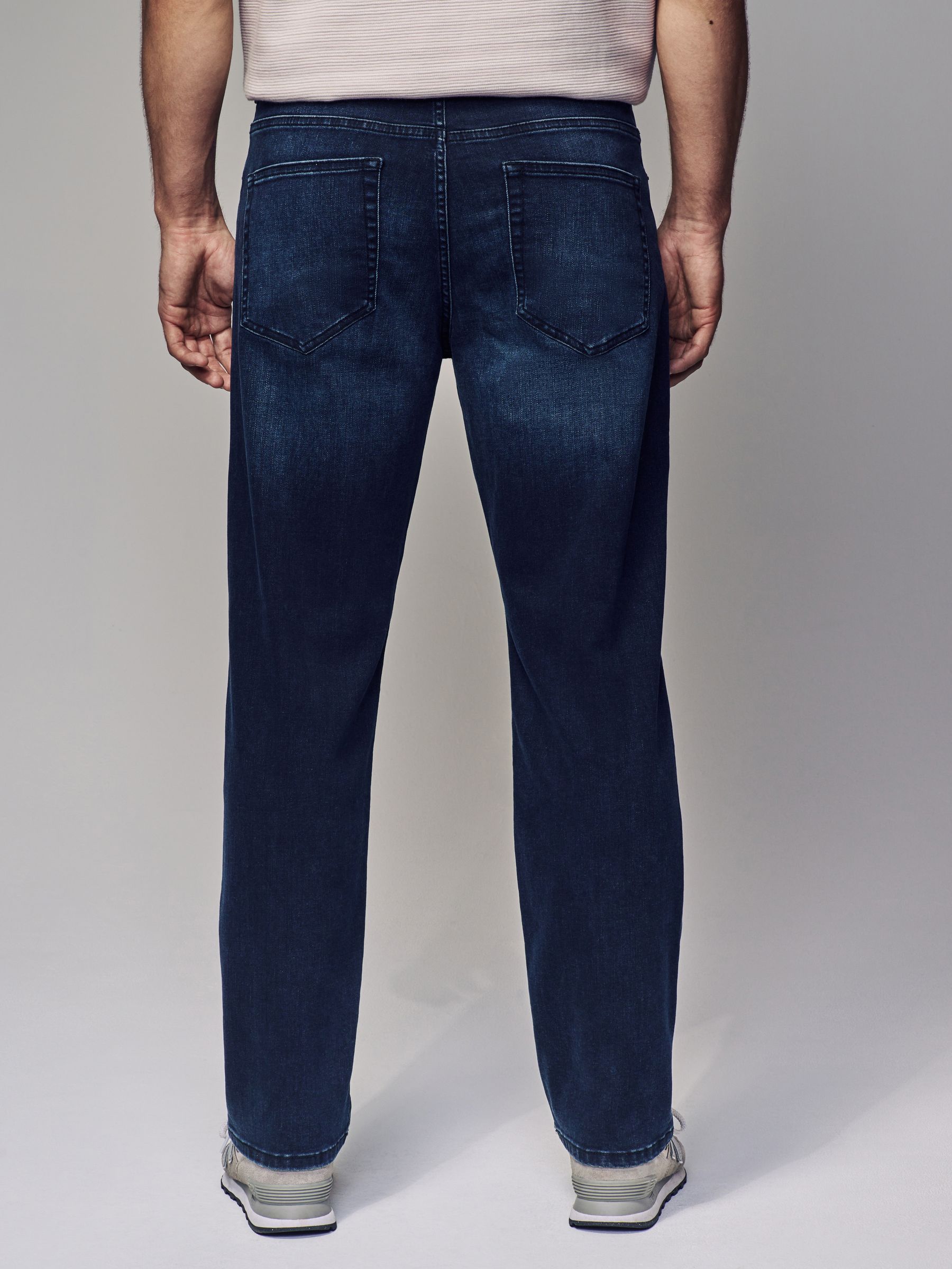 Buy Blue Deep Straight Fit Classic Stretch Jeans from Next USA