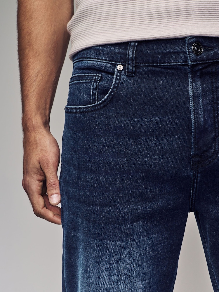 Blue Deep Straight Fit Classic Stretch Jeans - Image 5 of 10