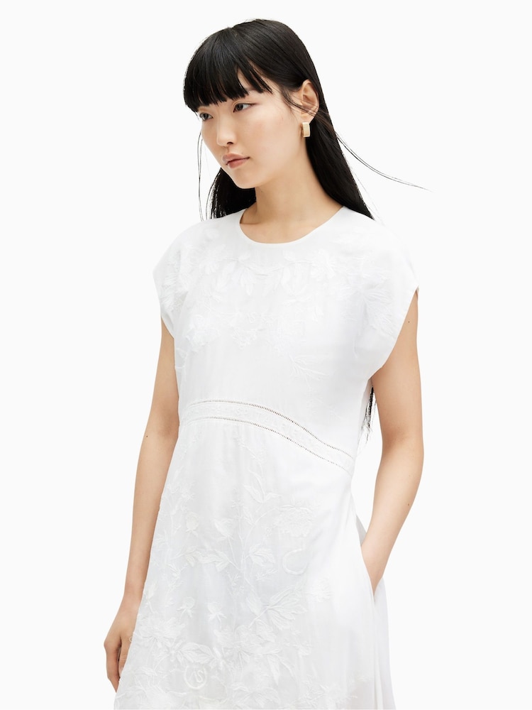 AllSaints White 100% Cotton Gianna Dress - Image 2 of 4