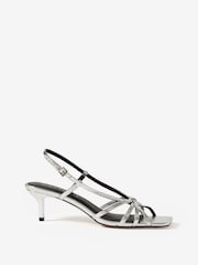 Mint Velvet Silver Marcie Knot Heels - Image 1 of 4