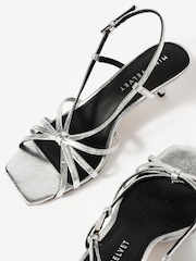 Mint Velvet Silver Marcie Knot Heels - Image 2 of 4