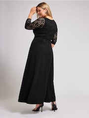 Yours Curve Black Lace Maxi Dress - Image 3 of 5