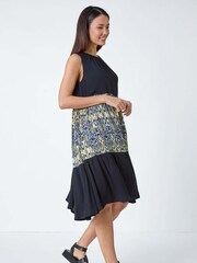 Roman Black Roman Boho Panel Midi Smock Dress - Image 4 of 5