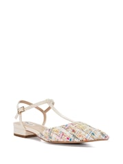 Dune London Cream Harler T-Bar Point Flats - Image 4 of 6