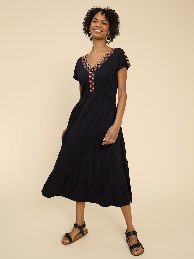 White Stuff Black Jersey Tabitha Midi Dress - Image 1 of 7 White Stuff Black Jersey Tabitha Midi Dress - Image 1 of 7