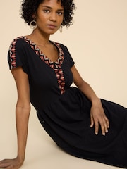 White Stuff Black Jersey Tabitha Midi Dress - Image 3 of 7