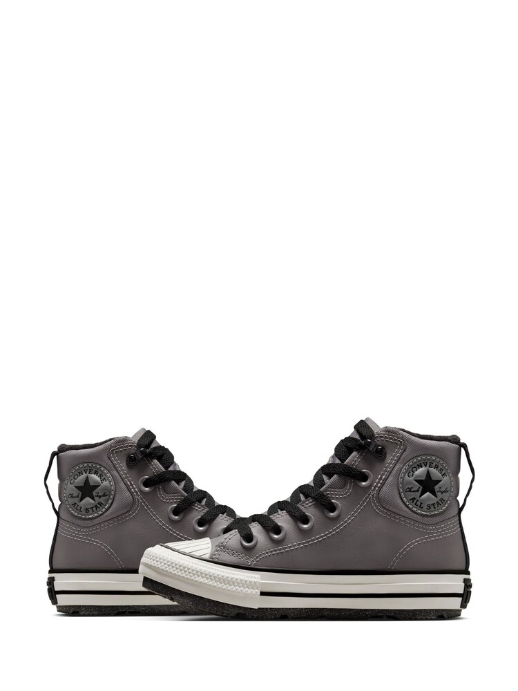 Converse Grey Chuck Taylor Leather Junior Berkshire Boots - Image 7 of 11