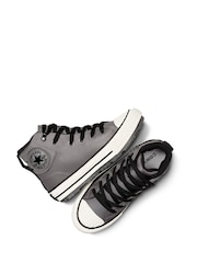 Converse Grey Chuck Taylor Leather Junior Berkshire Boots - Image 8 of 11