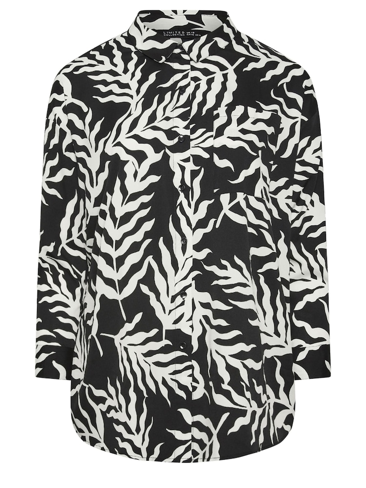 Yours Curve Leaf Print Boyfriend Shirt - Imagen 7 de 7