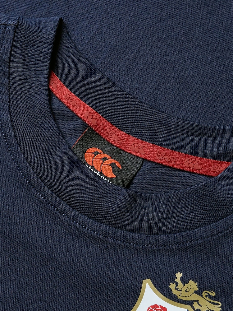 Canterbury Blue British & Irish Lions Rugby Cotton Jersey T-Shirt - Image 3 of 8