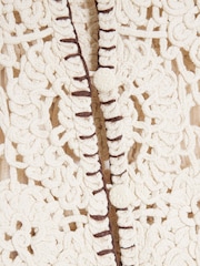 River Island Cream 100% Cotton Crochet Cardigan - Image 6 of 6