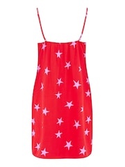 Pour Moi Red Luxe Woven Twill Lace Trim Chemise - Image 7 of 7