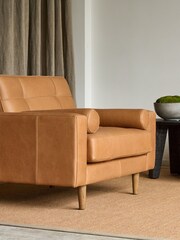 Halo Tan Brown Caufield Leather Chair - Image 1 of 10