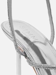 Simmi London Silver Maravelle Diamante Heeled Sandals - Image 3 of 4
