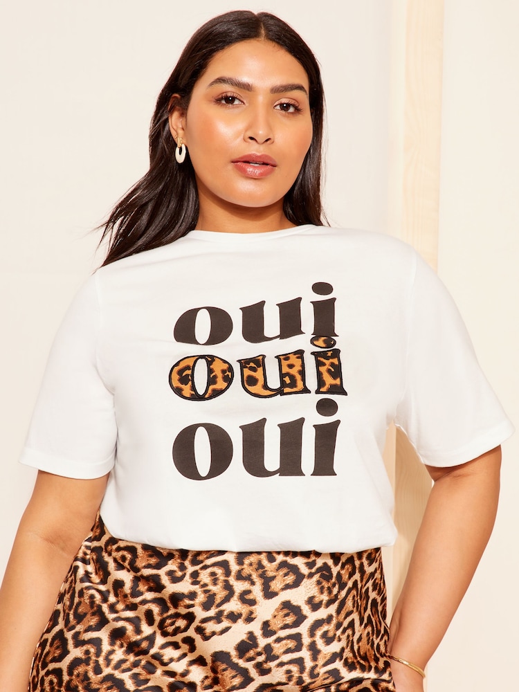 Curves Like These White Letters Short Sleeve Graphic T-Shirt - Image 1 of 4