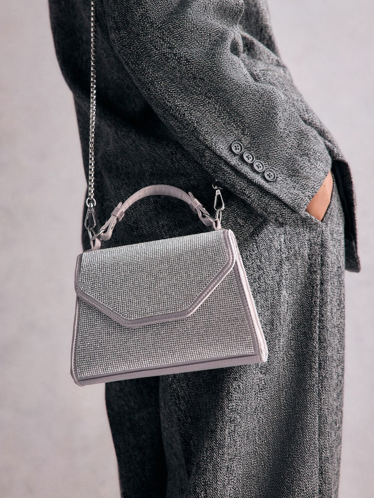 Silver Tabitha Simmons Stella Sparkle Handheld Bag - Image 3 of 18