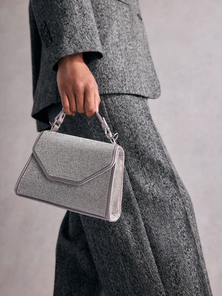 Silver Tabitha Simmons Stella Sparkle Handheld Bag - Image 4 of 18