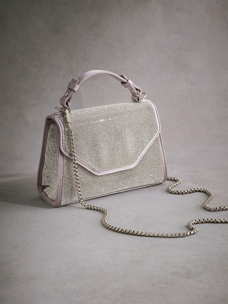 Silver Tabitha Simmons Stella Sparkle Handheld Bag - Image 8 of 18