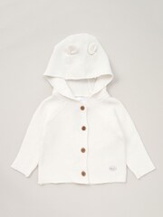 Rock-A-Bye Baby Boutique Pink Hooded Bear 100% Cotton Knit Cardigan - Image 3 of 3