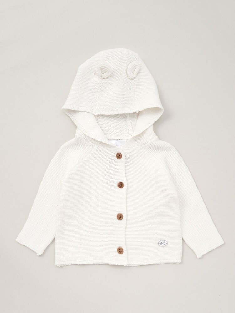 Rock-A-Bye Baby Boutique Pink Hooded Bear 100% Cotton Knit Cardigan - Image 3 of 3