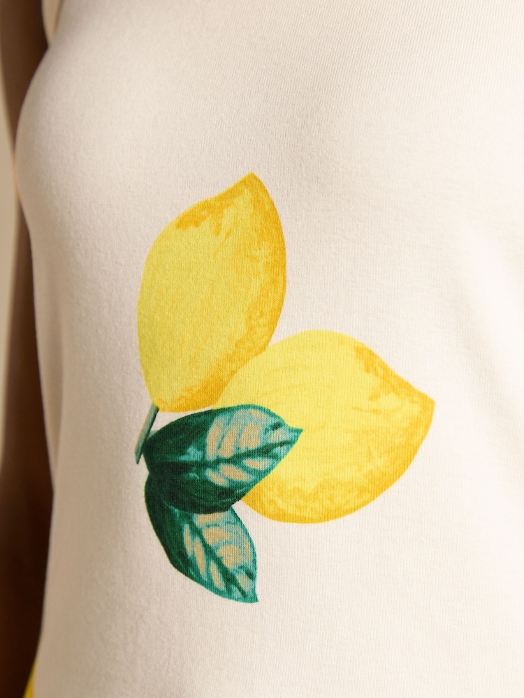 Joules Premium Ribbed Lemon Jersey Printed Vest - Image 7 of 8