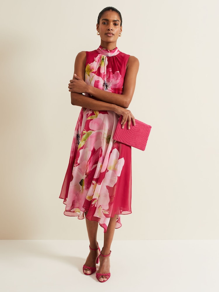 Phase Eight Pink Petite Lucinda Floral Dress - Image 1 of 7