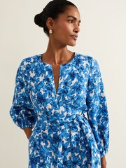 Phase Eight Blue Floral Zip Jumpsuit - Image 4 of 6