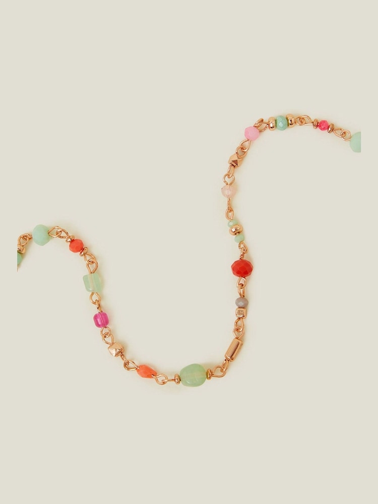 Accessorize Orange Long Beaded Rope Necklace - Image 2 of 3