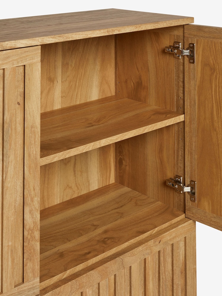 Natural Slatted Tall Sideboard - Image 10 of 10
