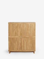 Natural Slatted Tall Sideboard - Image 8 of 10