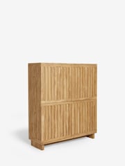 Natural Slatted Tall Sideboard - Image 9 of 10