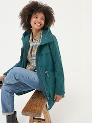 FatFace Tiegan Teal Blue Waterproof Coat - Image 3 of 6