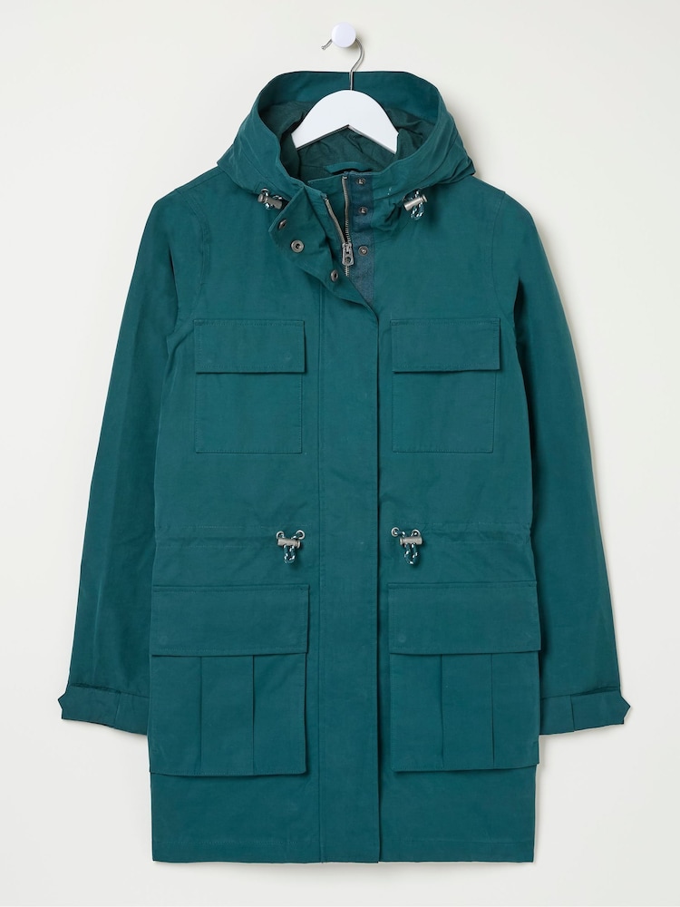 FatFace Tiegan Teal Blue Waterproof Coat - Image 6 of 6