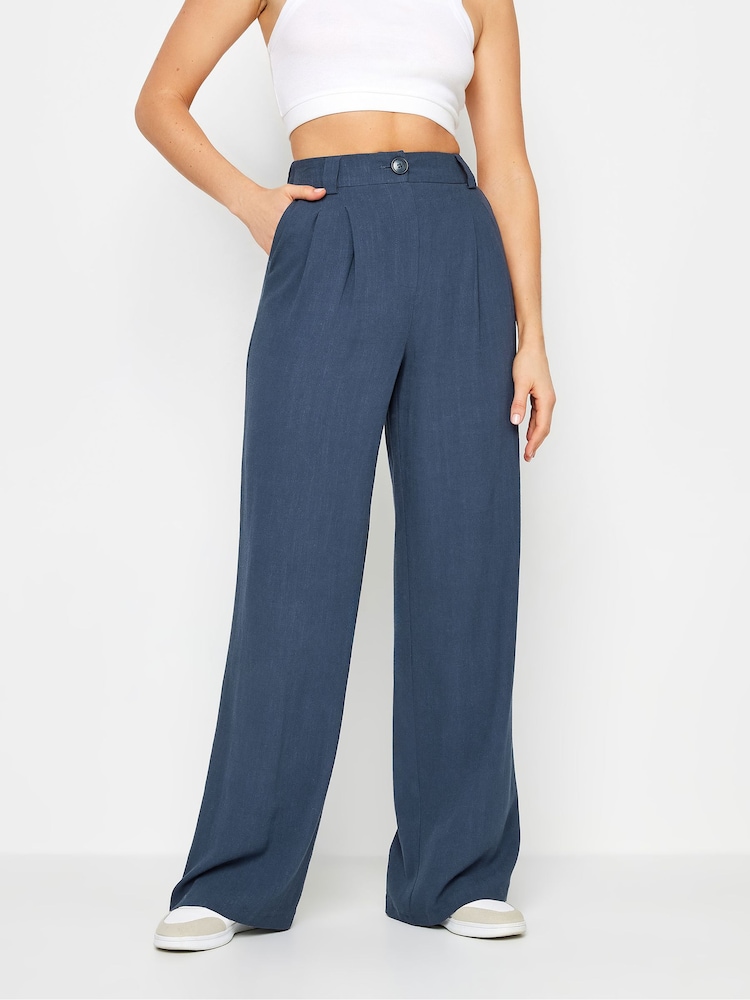Blauw - Long Tall Sally - Linnen broek met wijde pijpen - Image 2 of 5