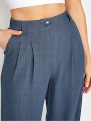 Blauw - Long Tall Sally - Linnen broek met wijde pijpen - Image 4 of 5