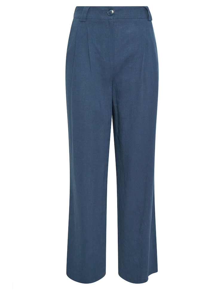 Blauw - Long Tall Sally - Linnen broek met wijde pijpen - Image 5 of 5
