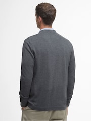 Barbour® Grey Marl Pimi 100% Cotton Knitted Cardigan - Image 2 of 6