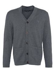Barbour® Grey Marl Pimi 100% Cotton Knitted Cardigan - Image 6 of 6