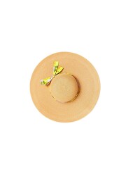 Nicole Miller Cream/Yellow Straw Sun 100% Cotton Hat - Image 3 of 6