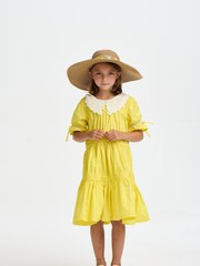 Nicole Miller Cream/Yellow Straw Sun 100% Cotton Hat - Image 5 of 6