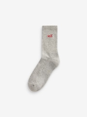 self. Red/Grey/White Cushion Sole Lounge Ankle Socks 3 Pack - Image 3 of 4