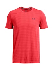 Under Armour Red Vanish Seamless Grid T-Shirt - Image 3 of 4