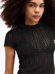 AllSaints Black Karma Stevie T-Shirt - Image 2 of 7