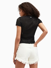 AllSaints Black Karma Stevie T-Shirt - Image 6 of 7