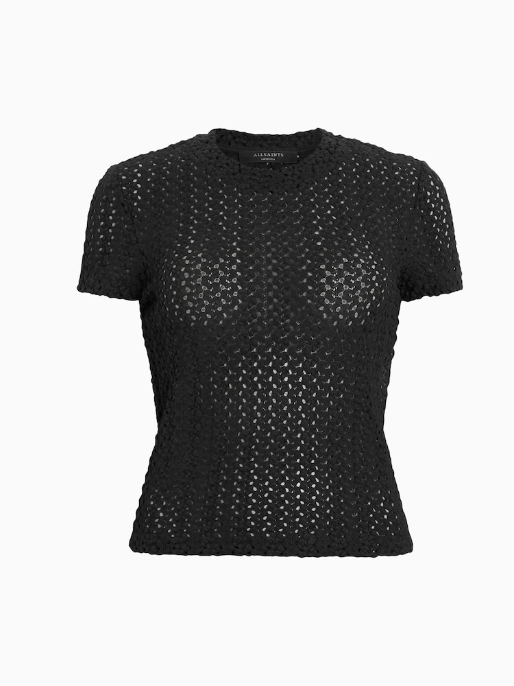 AllSaints Black Karma Stevie T-Shirt - Image 7 of 7